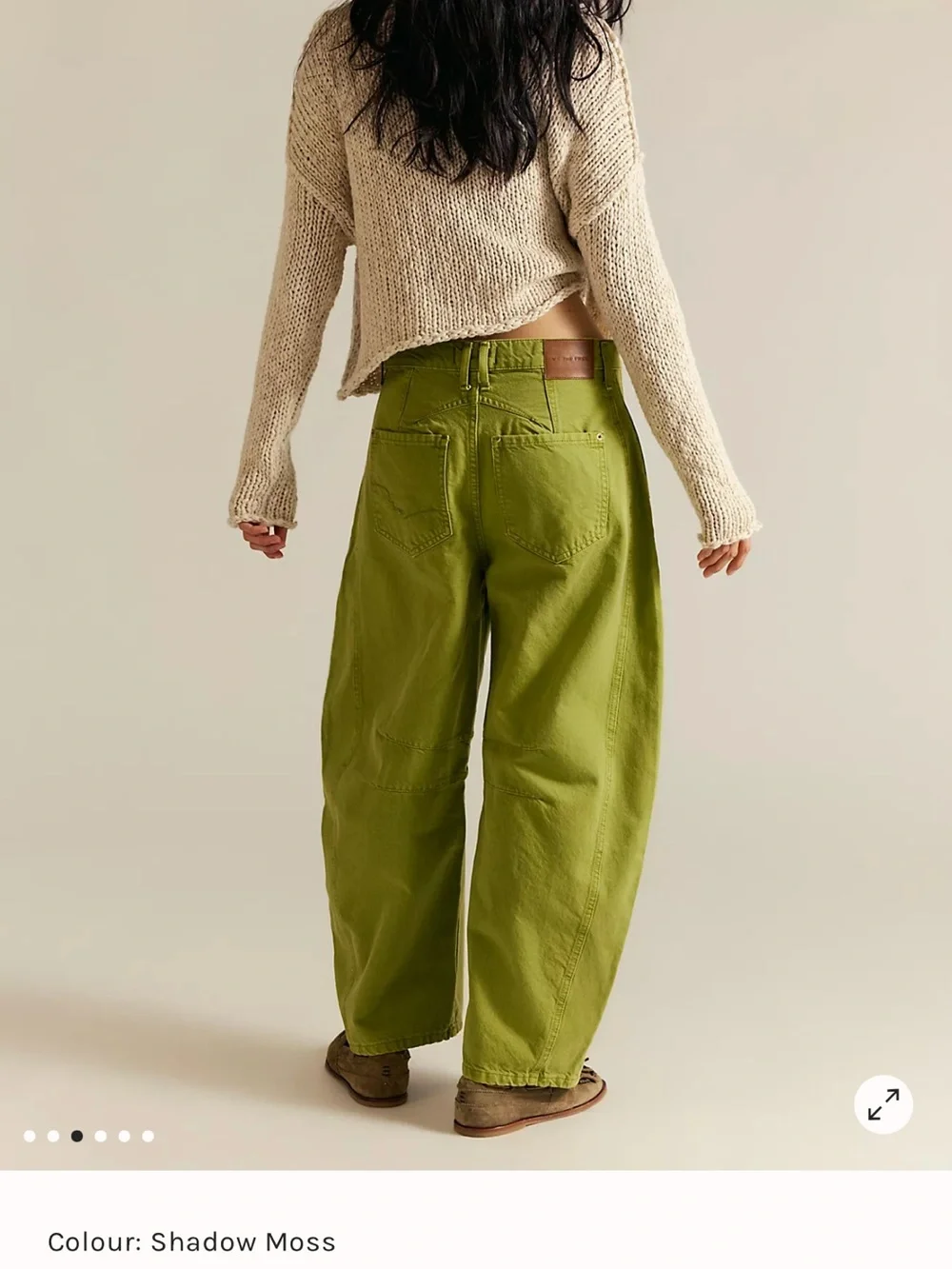 NWT Free People good luck Wide-Leg Jeans in Shadow Moss Green - Women - Picture 2 of 9